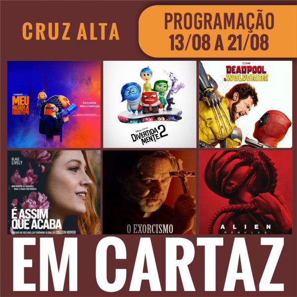 CINEMA: Confira os filmes em Cartaz neste sábado em Cruz Alta 