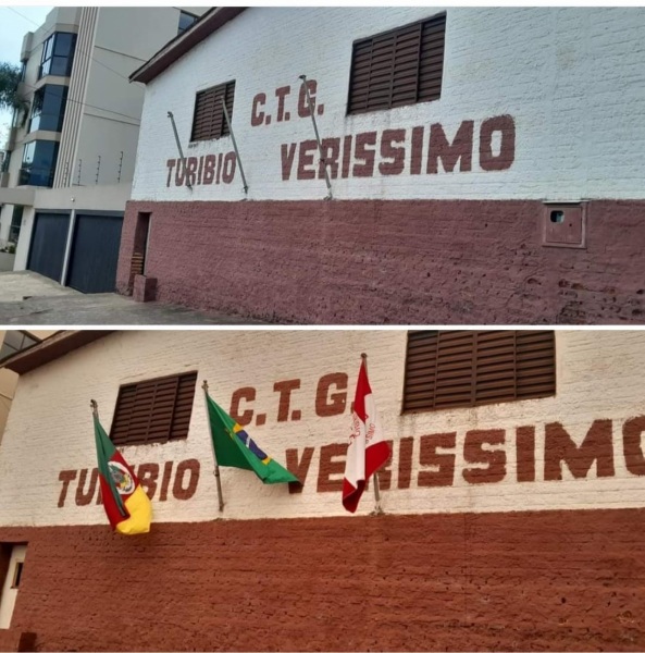 POLÍCIA> Furto de bandeiras no CTG Turíbio Veríssimo é registrado em Cruz Alta