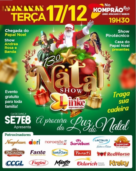 É HOJE> Natal Show Linke Celebra 13ª Edição com chegada do Papai Noel