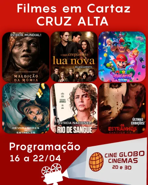CINEMA> Confira os filmes em Cartaz neste sábado em Cruz Alta