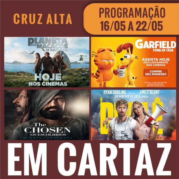 DOMINGO: Confira a programação de filmes  no Cine Globo de Cruz Alta