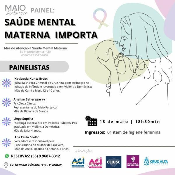 Painel para discutir saúde mental materna acontece amanhã