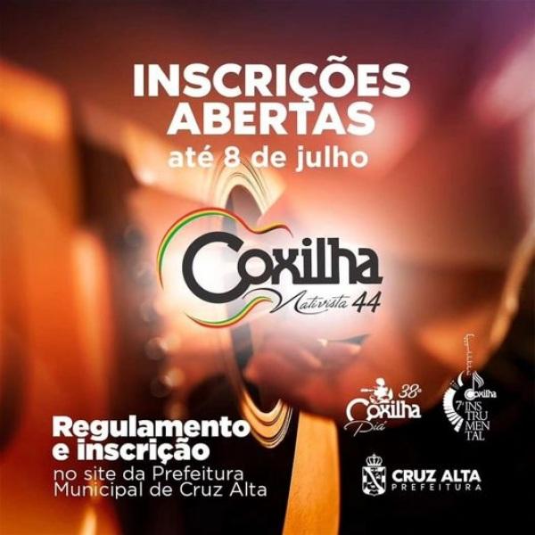 COXILHA NATIVISTA e COXILHA PIÁ> Inscrições vão até o dia 08 de Julho