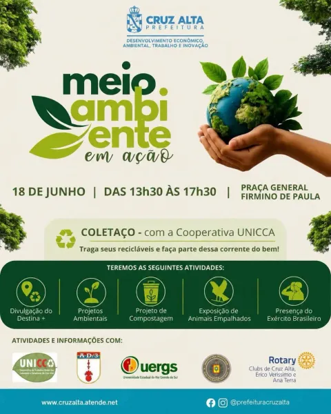 MEIO AMBIENTE EM AÇÃO> Evento será hoje à tarde na Praça General Firmino