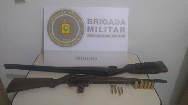 BM efetua registro por violência doméstica e apreende armas de fogo em Ibirubá