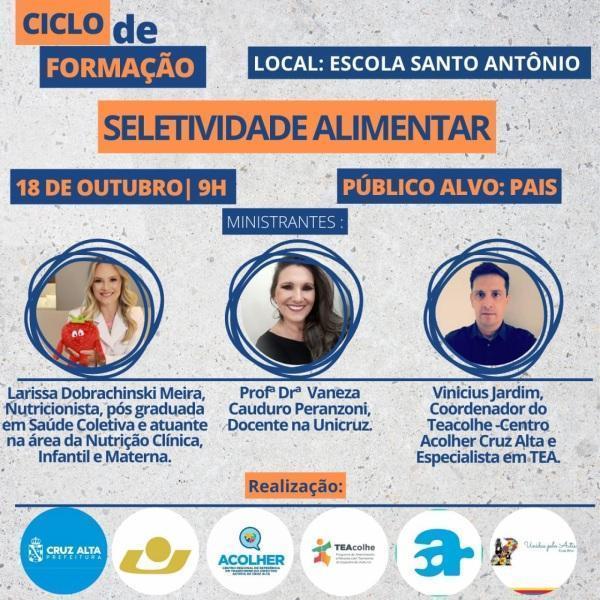 Nesta terça tem ciclo de formação na Escola Santo Antônio em Cruz Alta