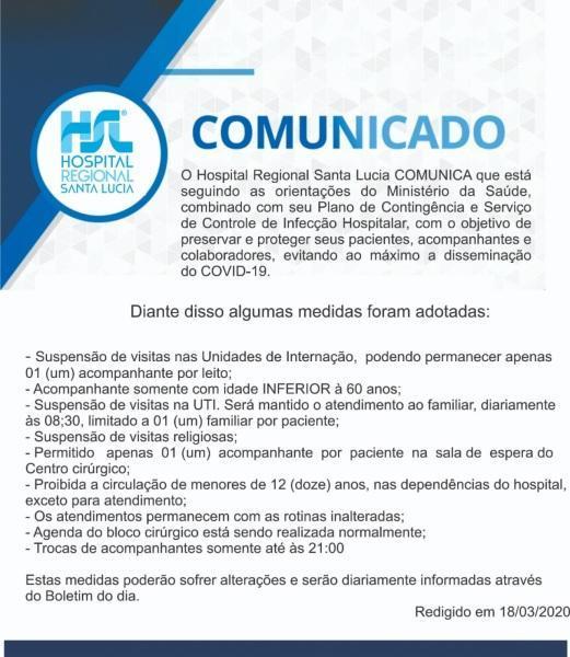 Hospital Santa Lucia  - Comunicado