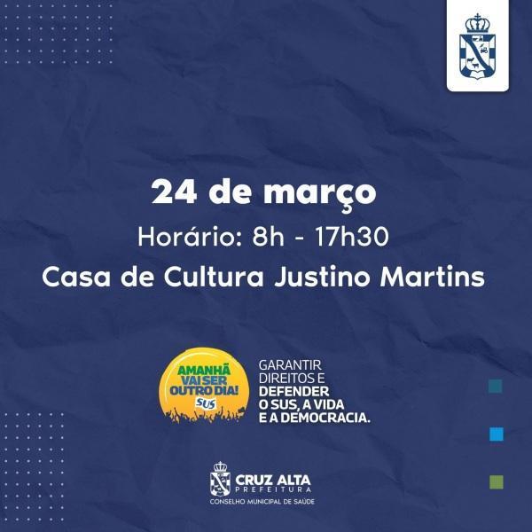 9ª Conferência Municipal de Saúde será na próxima sexta em Cruz Alta