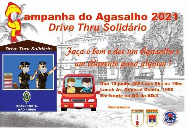 Exército realiza drive-thru solidário para arrecadação de agasalhos 
