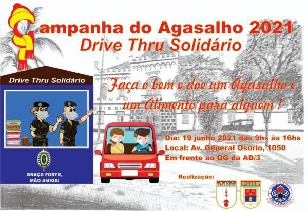 Exército realiza drive-thru solidário para arrecadação de agasalhos 