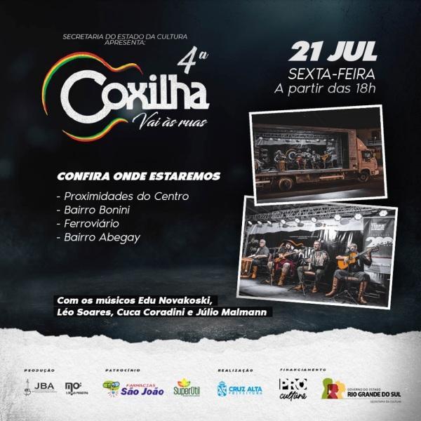 4º Coxilha Vai às ruas tem apresentações na próxima sexta-feira dia 21