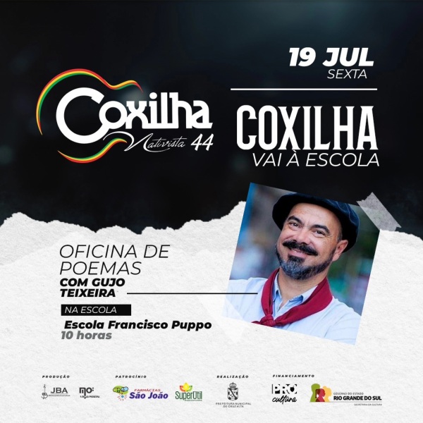 COXILHA VAI À ESCOLA> Oficina de Poemas de Gujo Teixeira no Francisco Puppo