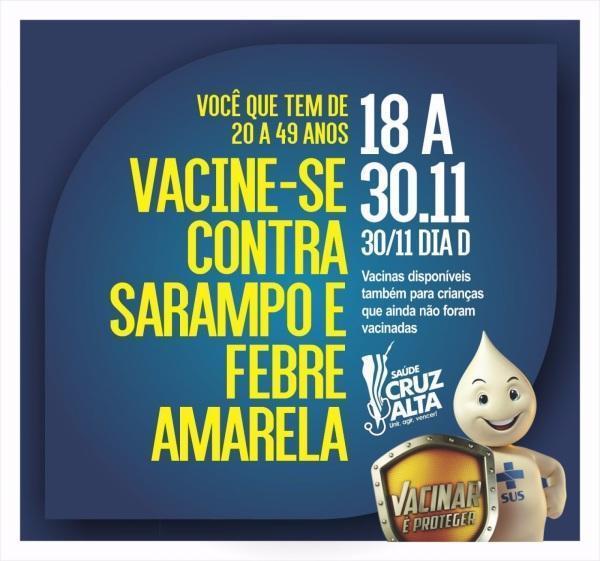Segunda etapa da Vacinação contra o Sarampo e Febre amarela começa hoje (18)