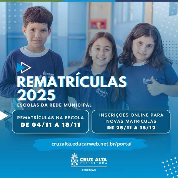 HOJE> é o último dia para rematrículas na rede municipal de ensino