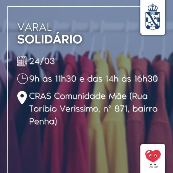 Iniciativa do Varal Solidário será retomada na próxima sexta em Cruz Alta