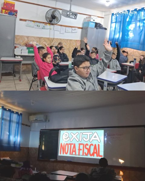 4º e 5º ANO> Educação fiscal é tema em aula da EMEF Antônio Serra