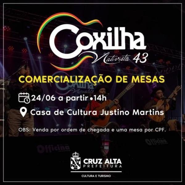 Comercialização das mesas da 42ª Coxilha Nativista começa no próximo sábado