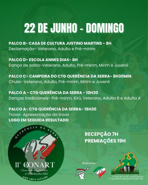 CONTINUA HOJE> Cruz Alta sedia 11ª edição do CONART