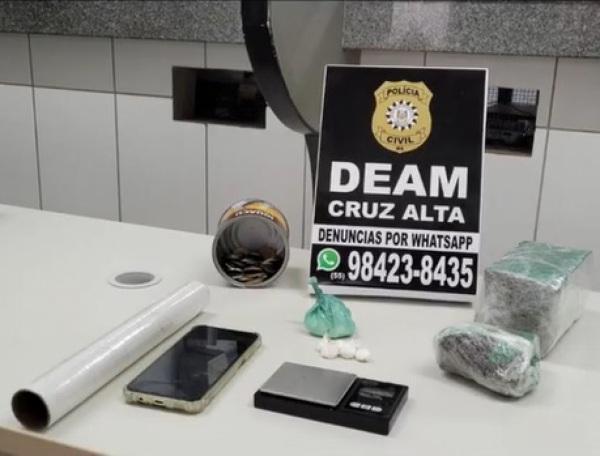 Polícia Civil prende casal em flagrante por tráfico de drogas em Cruz Alta