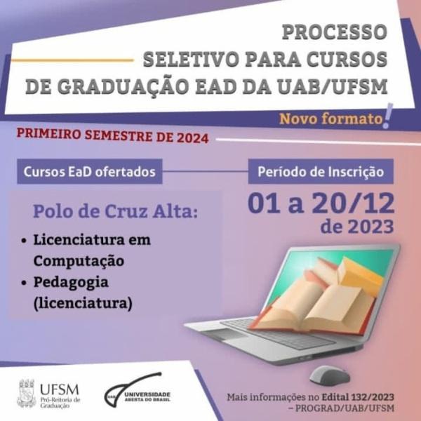 Polo UAB disponibiliza processo seletivo para dois cursos de EaD