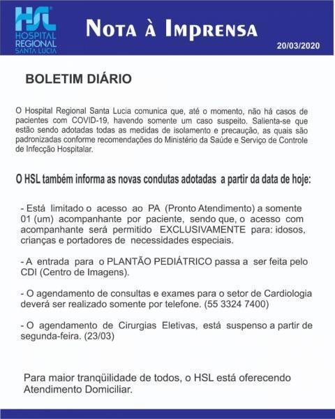 Mais um caso suspeito de coronavírus em Cruz Alta
