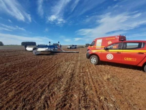 Aeronave de pequeno porte cai no interior de Santiago; piloto está bem