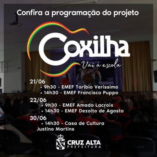 Coxilha vai à escola começa hoje: EMEF Toribio Verissimo e Francisco Puppo