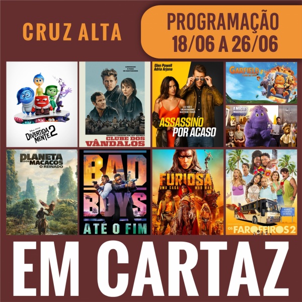 DOMINGO: Confira a programação de filmes  no Cine Globo de Cruz Alta