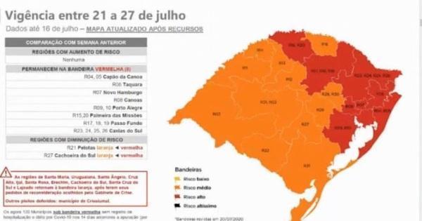 Cruz Alta volta para bandeira laranja no distanciamento controlado