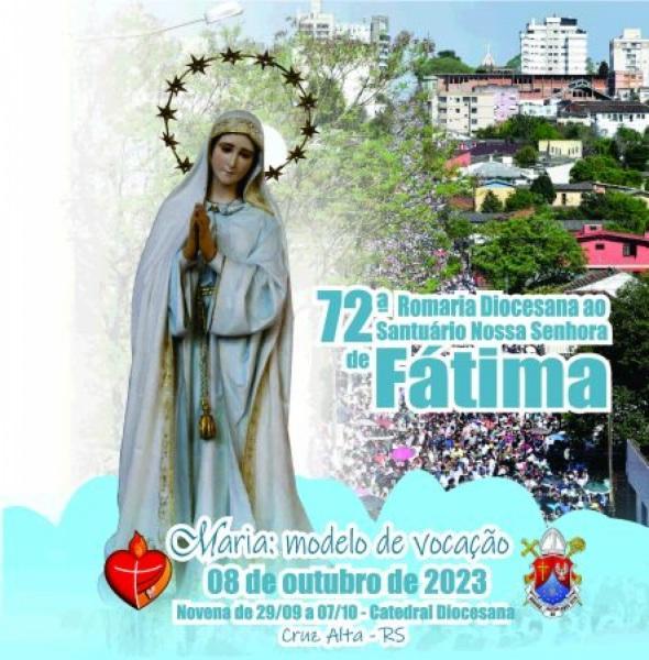 Imagem de Nossa Senhora de Fátima será levada à Catedral no domingo