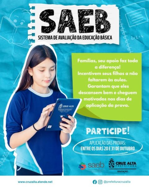 Escolas Municipais de Cruz Alta aplicam provas do Saeb a partir desta segunda