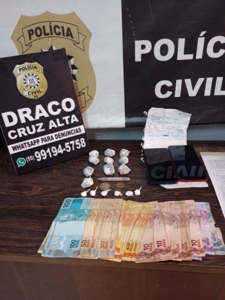 Casal é preso por tráfico de drogas pela DRACO da Polícia Civil em Cruz Alta