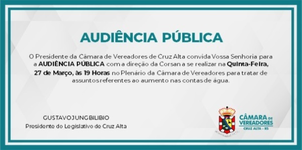 AUDIÊNCIA PÚBLICA>Câmara de Vereadores Debate Aumento na Conta de Água
