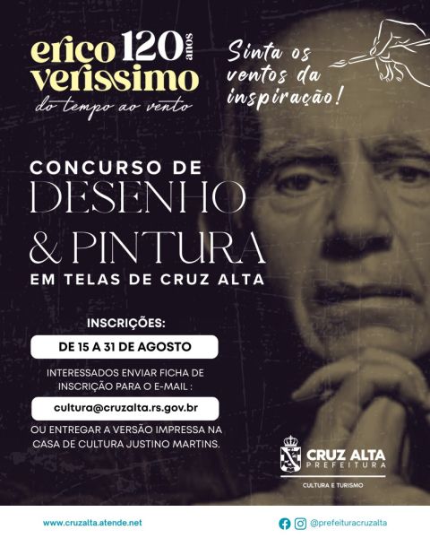 Inscrições abertas para o Concurso de Desenho e Pintura em Telas de Cruz Alta