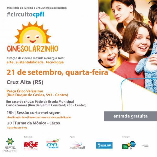 CineSolarzinho: Cinema movido a energia solar chega em Cruz Alta nesta quarta