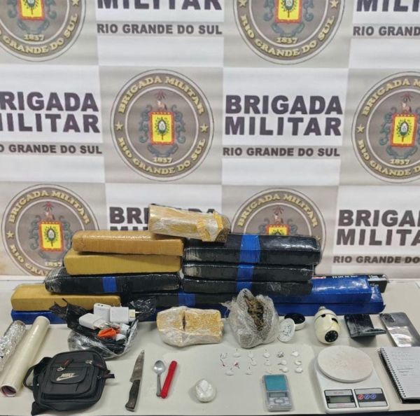 CRUZ ALTA> Brigada Militar apreende mais de 13 kg de drogas e prende suspeito 