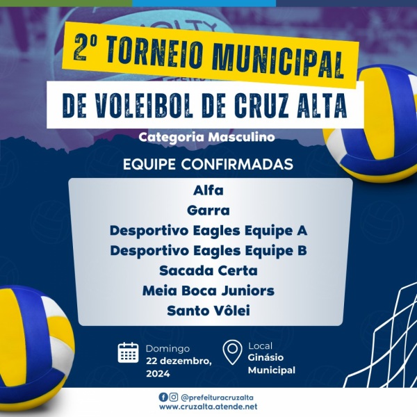 É HOJE> 2º Torneio Municipal de Vôlei Macsulino no Ginásio Municipal