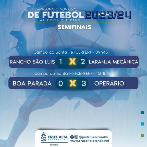 CAMPEONATO DE VETERANOS: Laranja Mecânica e Operário fazem a grande final