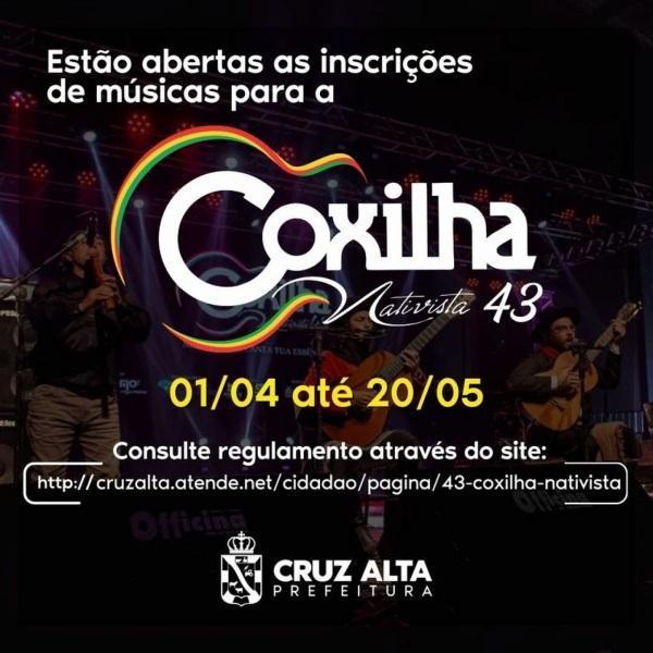 Inscrições para Coxilha Nativista e Coxilha Piá seguem abertas