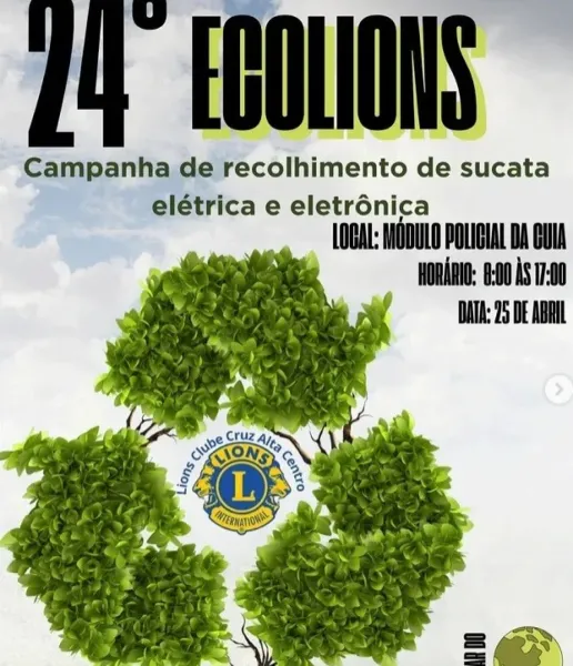 LIONS CLUBE CRUZ ALTA CENTRO>Cruz Alta promove 24ª edição da campanha Ecolions