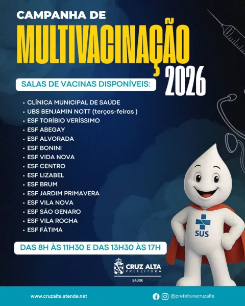 Dia D da Multivacinação será realizado hoje em Cruz Alta