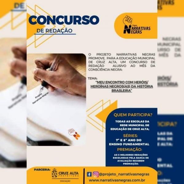 Projeto Narrativas Negras promove concurso de redação nas escolas municipais