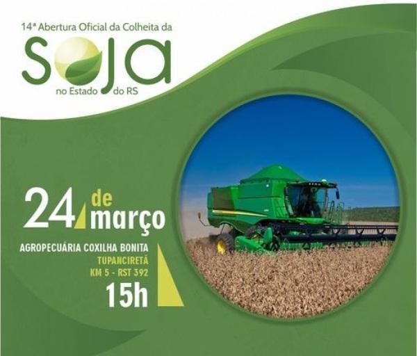 14ª Abertura da Colheita do Soja no RS ocorre nesta sexta em Tupanciretã
