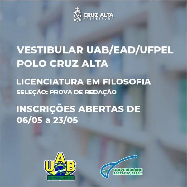 Encerra hoje prazo de inscrições para vestibular de Filosofia da UAB