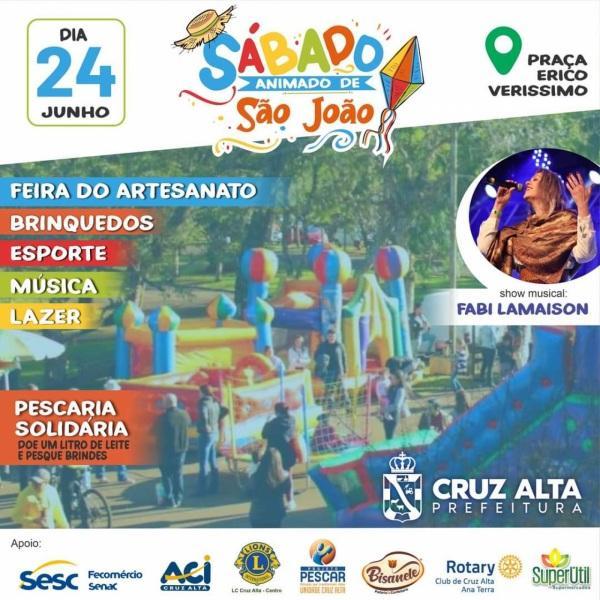 Sábado de Arraiá: programação inicia às 15h na Praça Erico Verissimo