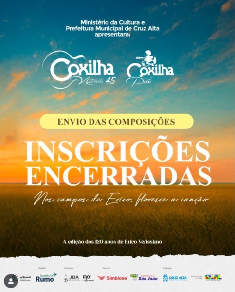 45ª COXILHA NATIVISTA> Triagem começa com mais de mil músicas inscritas