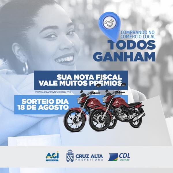 Comprando no comércio local:veja onde trocar as notas para concorrer a 2 motos