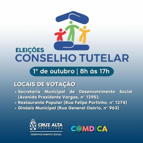 Eleição para escolha do Conselho Tutelar será realizada no dia 1º de Outubro 