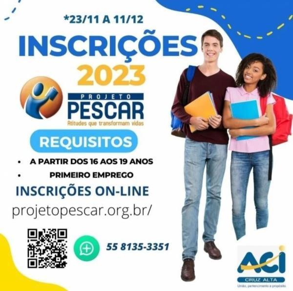 Estão abertas as inscrições para o Projeto Pescar