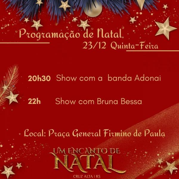 Agora está acontecendo mais uma noite de shows de Um encanto de Natal